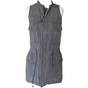 Aritzia Wilfred Green cotton zippered utility vest Dress Mini size S A003433
